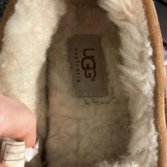 Ugg Dakota Suede Slippers Moccasins Chestnut 7 Leather Laces Water Resistant - Picture 9 of 12